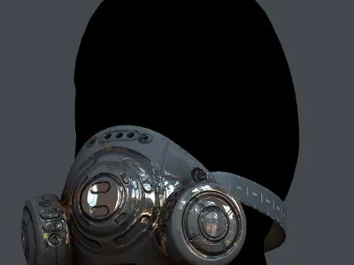 Helmet gas mask scifi military combat Low-poly Low-poly 3D model purchase
