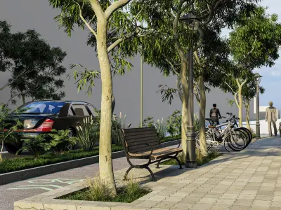 Street Road Section 3D model