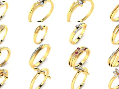 355 Light wt rings  3D Model Pack