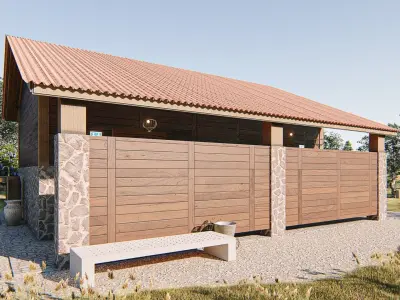 Public Toilet Low-poly 3D model