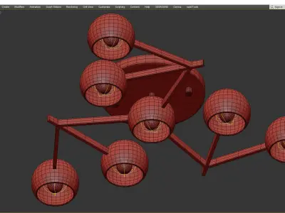 Galaxy Chandelier Black Low-poly 3D model