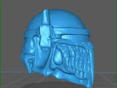 mandalorian skull helmet with visor for action figures 3D model