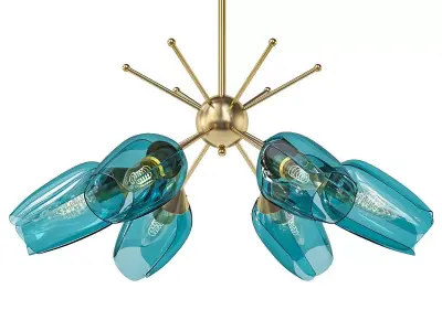 Ocean glass chandelier 3D model