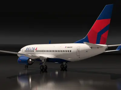  Delta Air Lines Boeing 737-600 with Interior Rigged 