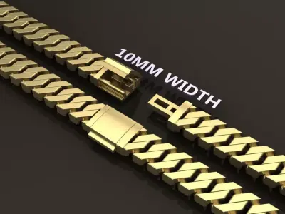 Cuban Chain Link Box Style 10MM WIDTH 3D print model