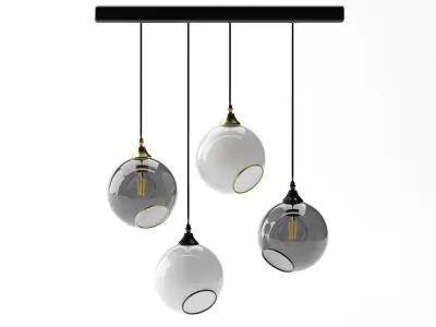 light04 fuchsia glass pendant light 3D model