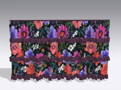 Curtain Low-poly 3D model