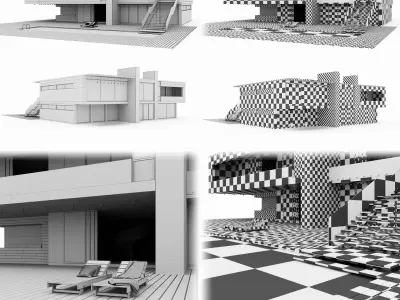 Modern Villa with Pool 3D model