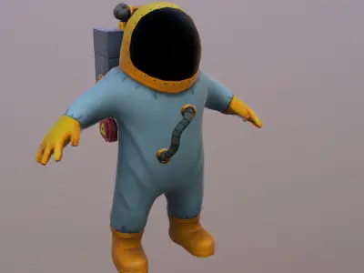 Low poly Astronaut with animations Low-poly 3D model