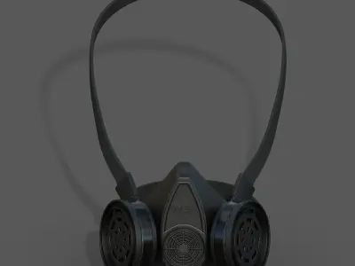 Gas mask respirator scifi military futuristic technology  Low-poly 3D model