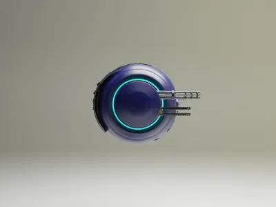 Sci Fi Sphere Drone Low-poly 3D model