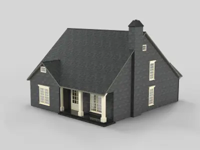 British House Design 04T1  Low-poly 3D model