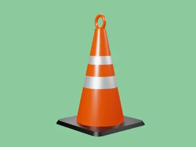 Trafic cone  Low-poly 3D model