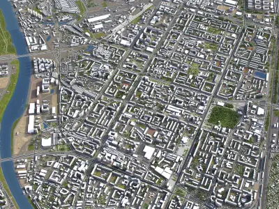 Tumen - 3D City Model Low-poly 3D model