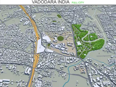 Vadodara India 30km AI Low-poly 3D model
