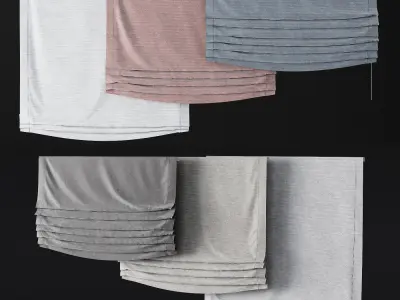 Roman curtains set 01 3D model