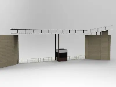 Entrance Gate Low-poly 3D model