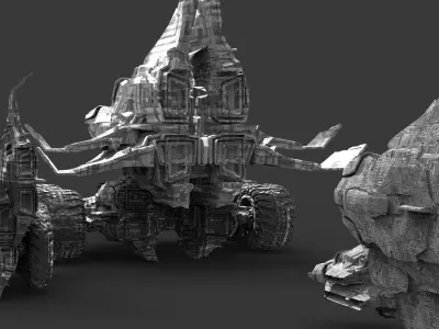 Moon Ship Trecker3 designs 3D model