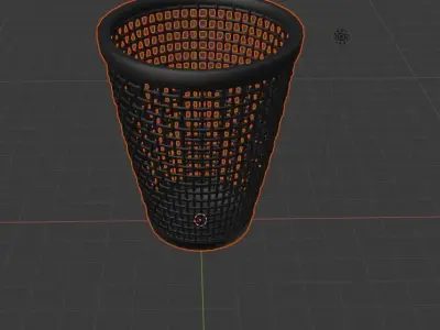 Street Paper Bin Low-poly 3D model