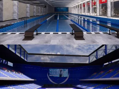 collection swimming pools -B5 3D model