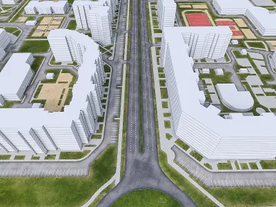 Urban Area 05  Low-poly 3D model