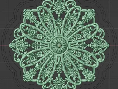 Rosette  pattern  carving 3D model