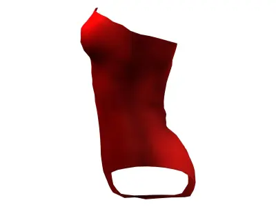 Ladies Strapless Bodysuit V-cut Low-poly 3D model