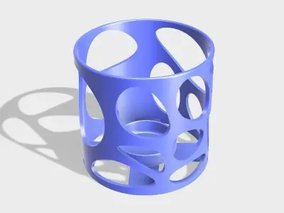 Candlestick candle holder with orange light inside 3D print model