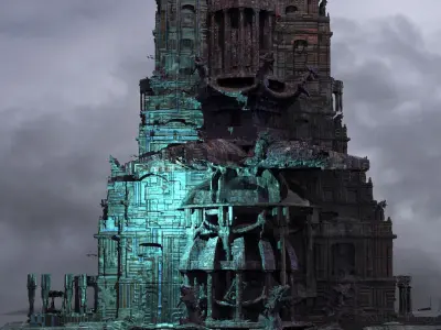 Sub nautical Realms tower 3D model