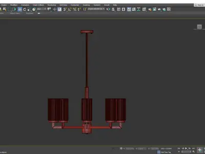 ADELEINE brass chandelier with glass shades Low-poly 3D model