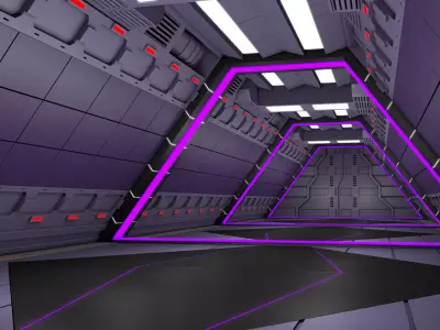 Sci Fi Corridor Tunnel 3D model
