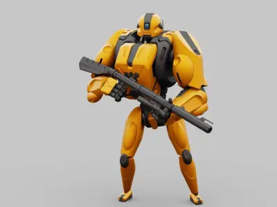 BATTLE DROID QORA RIGGED 3D model