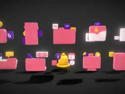 3D Button Collections2 Low-poly 3D model