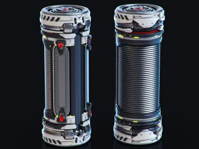 SciFi Barrels set 3D model purchase