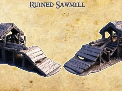 Ruined Sawmill - Tabletop Terrain - 28 MM 3D print model