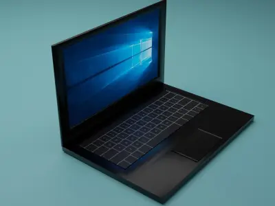 Laptop with windows operating system 3D model
