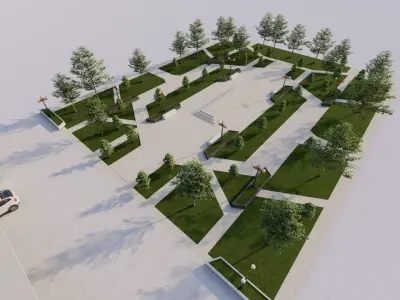 park-public park-Private Park Landscape 3D model