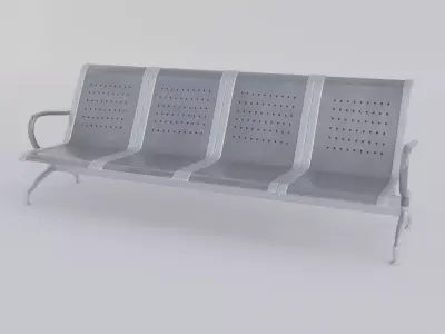 Public Bench Low-poly 3D model