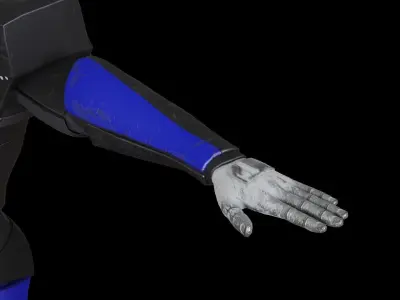 High-quality blue robot model  3D model