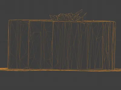 Photorealistic 3D scan of concrete abandoned empty planter Low-poly 3D model