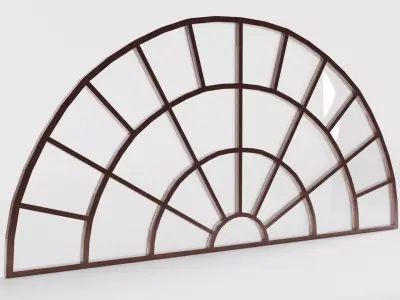 Semicircular Industrial Window Low-poly 3D model