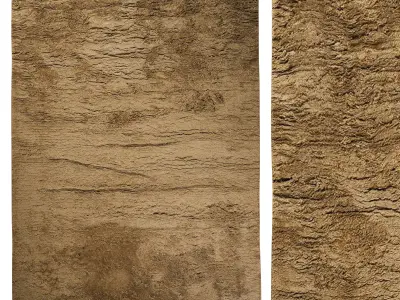 Gold Handloom Cashmere Blend High Pile 3D model