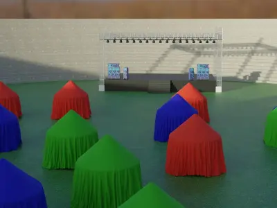 Concert Stage Area Low-poly 3D model