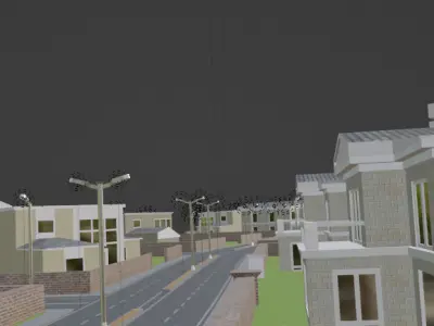 Low Poly City Map with 3 LODs - Game Ready Urban Environment Low-poly 3D model