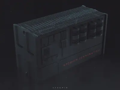 Sci-Fi Container  Low-poly 3D model