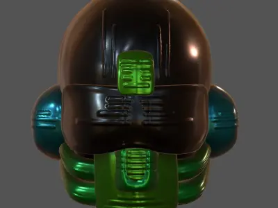 Gas mask helmet 3d model scifi Low-poly  Low-poly 3D model 208