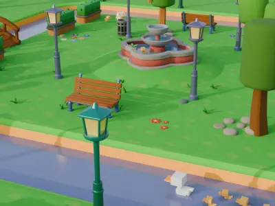 Cute Park Pack 3D model
