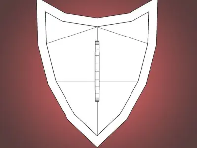 LowPoly Shield door handle Low-poly 3D model