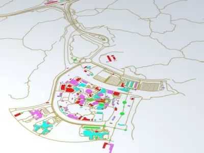 Disneyland Hong Kong Road Network Buildings and Streets 3D model