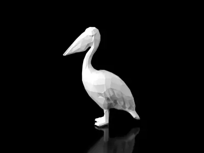 Pelican Low Poligonal Low-poly 3D model
